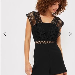 Topshop Sexy Lace Sleeve Playsuit / Romper